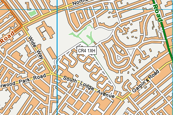 CR4 1XH map - OS VectorMap District (Ordnance Survey)