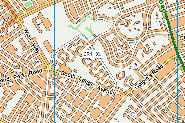 CR4 1XL map - OS VectorMap District (Ordnance Survey)
