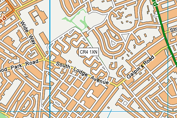 CR4 1XN map - OS VectorMap District (Ordnance Survey)