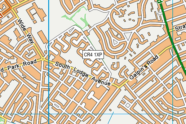 CR4 1XP map - OS VectorMap District (Ordnance Survey)