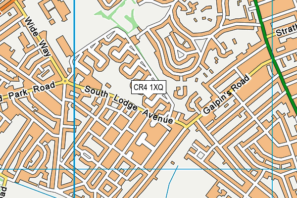 CR4 1XQ map - OS VectorMap District (Ordnance Survey)