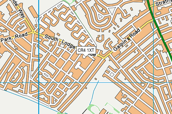 CR4 1XT map - OS VectorMap District (Ordnance Survey)