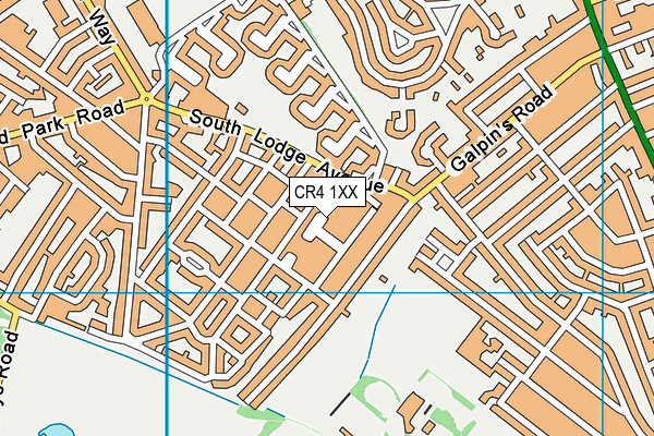 CR4 1XX map - OS VectorMap District (Ordnance Survey)