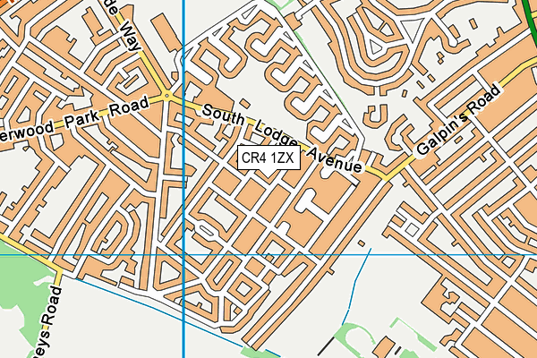 CR4 1ZX map - OS VectorMap District (Ordnance Survey)