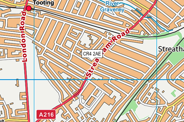 CR4 2AE map - OS VectorMap District (Ordnance Survey)