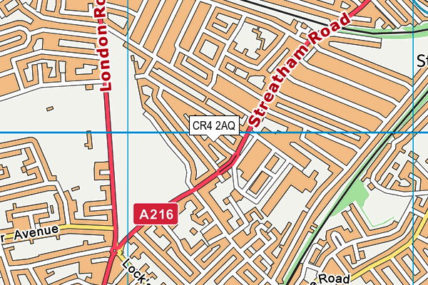 CR4 2AQ map - OS VectorMap District (Ordnance Survey)
