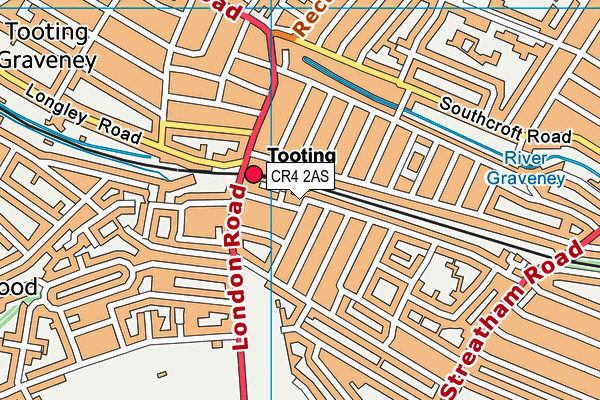 CR4 2AS map - OS VectorMap District (Ordnance Survey)