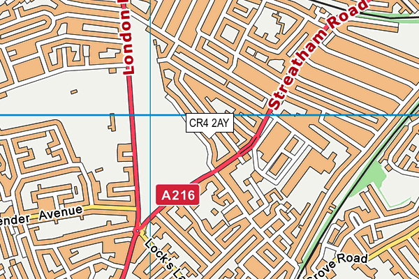 CR4 2AY map - OS VectorMap District (Ordnance Survey)