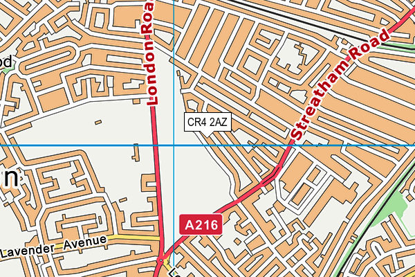 CR4 2AZ map - OS VectorMap District (Ordnance Survey)