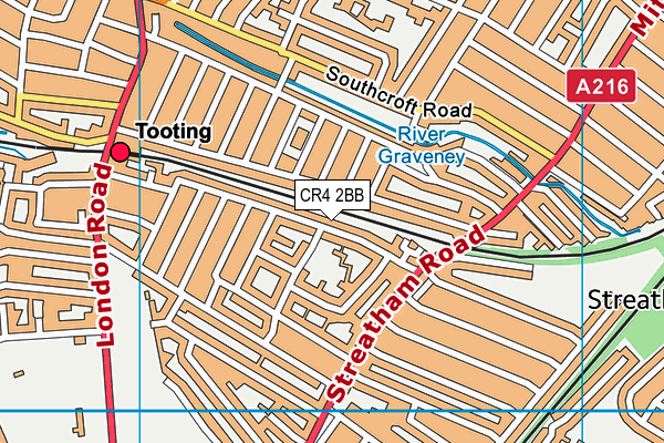 CR4 2BB map - OS VectorMap District (Ordnance Survey)