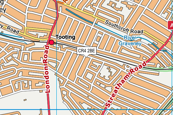 CR4 2BE map - OS VectorMap District (Ordnance Survey)