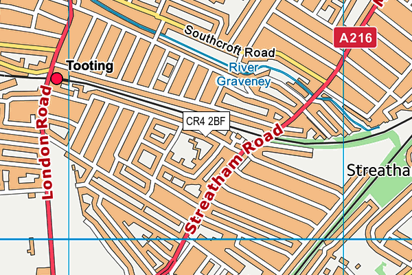 CR4 2BF map - OS VectorMap District (Ordnance Survey)