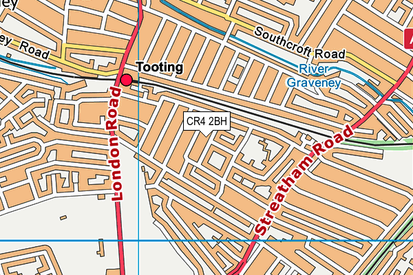 CR4 2BH map - OS VectorMap District (Ordnance Survey)