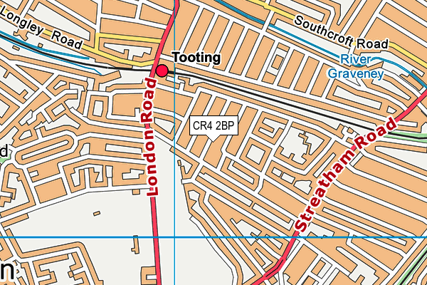 CR4 2BP map - OS VectorMap District (Ordnance Survey)