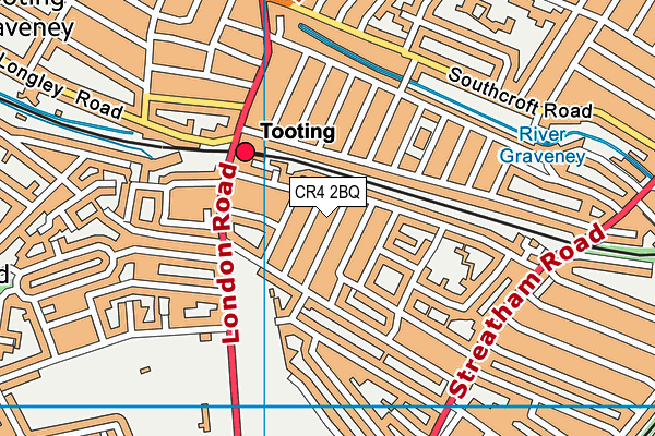 CR4 2BQ map - OS VectorMap District (Ordnance Survey)