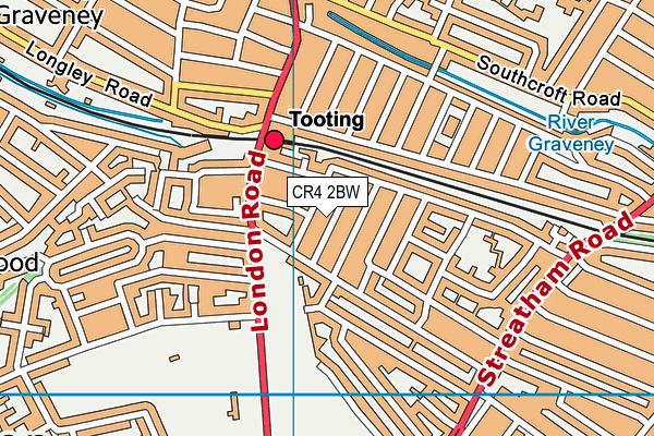 CR4 2BW map - OS VectorMap District (Ordnance Survey)