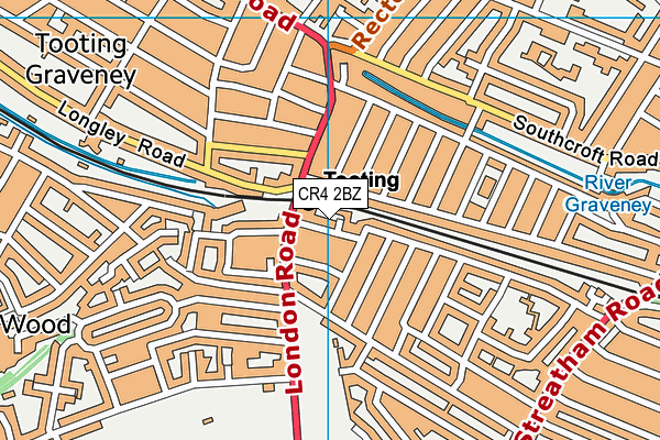 CR4 2BZ map - OS VectorMap District (Ordnance Survey)