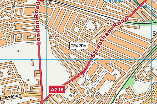 CR4 2DA map - OS VectorMap District (Ordnance Survey)