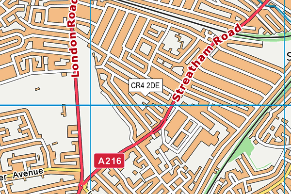CR4 2DE map - OS VectorMap District (Ordnance Survey)