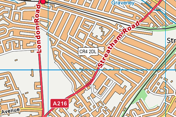CR4 2DL map - OS VectorMap District (Ordnance Survey)