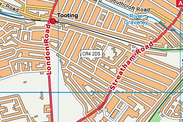 CR4 2DS map - OS VectorMap District (Ordnance Survey)