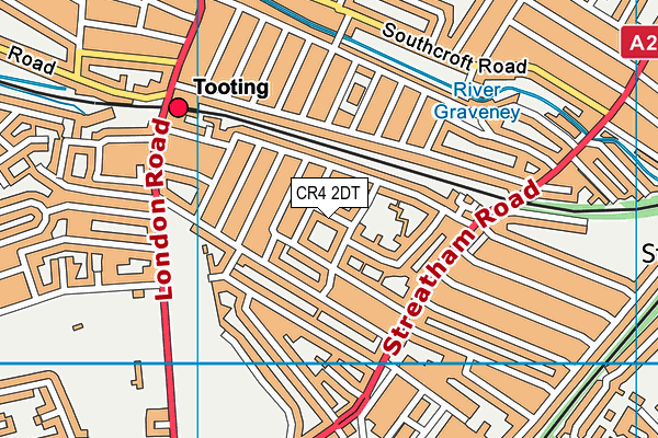 CR4 2DT map - OS VectorMap District (Ordnance Survey)