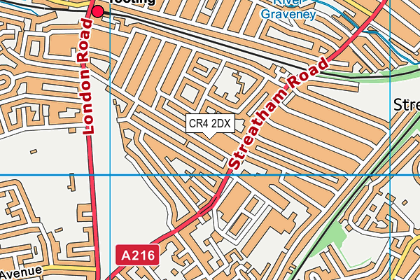 CR4 2DX map - OS VectorMap District (Ordnance Survey)