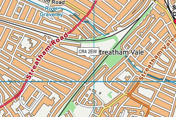 CR4 2EW map - OS VectorMap District (Ordnance Survey)