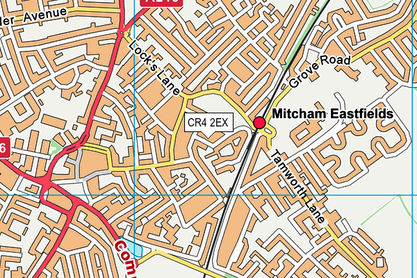 CR4 2EX map - OS VectorMap District (Ordnance Survey)