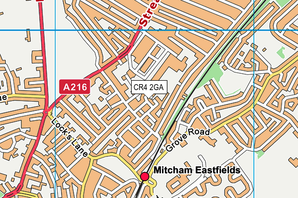 CR4 2GA map - OS VectorMap District (Ordnance Survey)