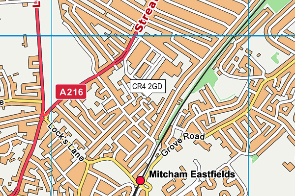 CR4 2GD map - OS VectorMap District (Ordnance Survey)