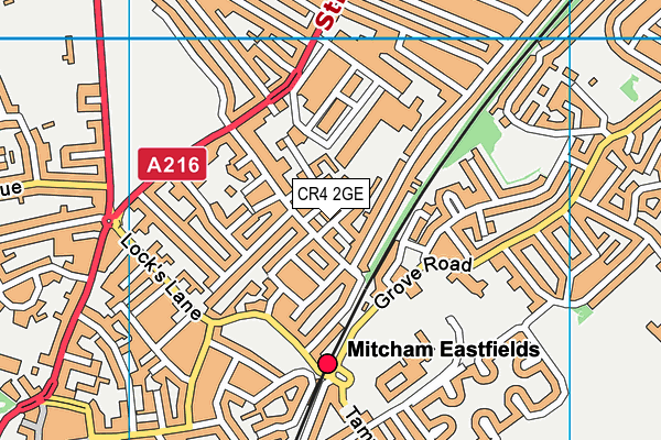 CR4 2GE map - OS VectorMap District (Ordnance Survey)