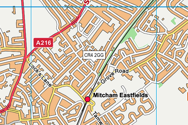 CR4 2GG map - OS VectorMap District (Ordnance Survey)