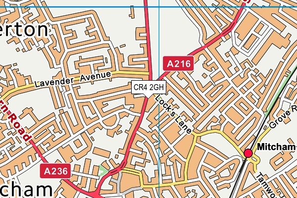 CR4 2GH map - OS VectorMap District (Ordnance Survey)