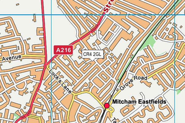 CR4 2GL map - OS VectorMap District (Ordnance Survey)