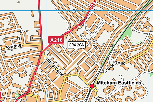 CR4 2GN map - OS VectorMap District (Ordnance Survey)