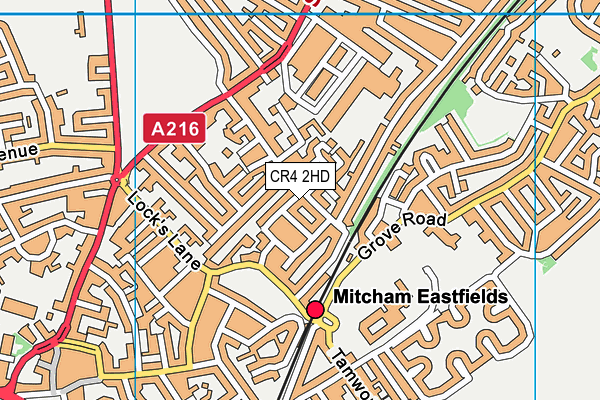 CR4 2HD map - OS VectorMap District (Ordnance Survey)