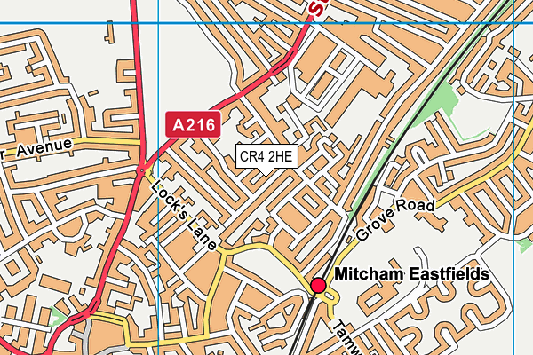 CR4 2HE map - OS VectorMap District (Ordnance Survey)