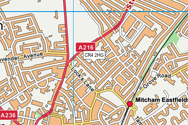 CR4 2HG map - OS VectorMap District (Ordnance Survey)