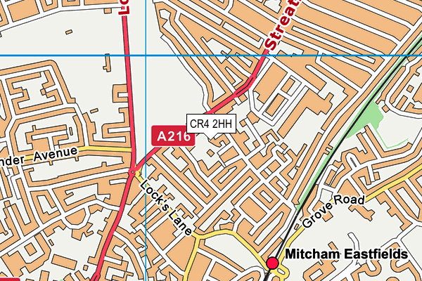 CR4 2HH map - OS VectorMap District (Ordnance Survey)