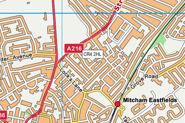 CR4 2HL map - OS VectorMap District (Ordnance Survey)