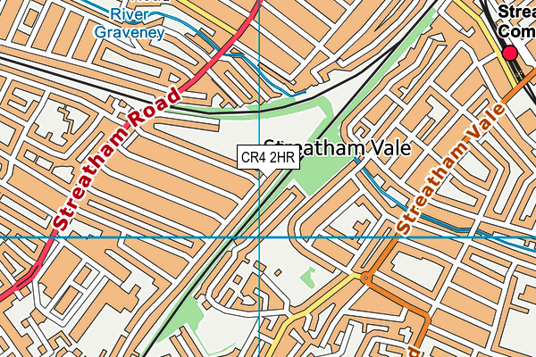 CR4 2HR map - OS VectorMap District (Ordnance Survey)