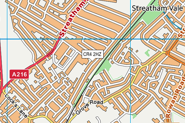 CR4 2HZ map - OS VectorMap District (Ordnance Survey)