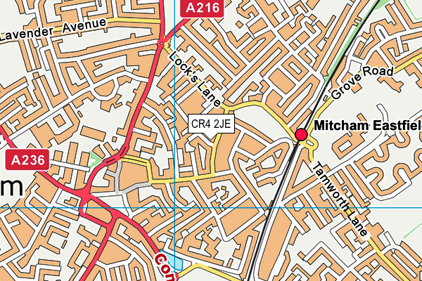 CR4 2JE map - OS VectorMap District (Ordnance Survey)