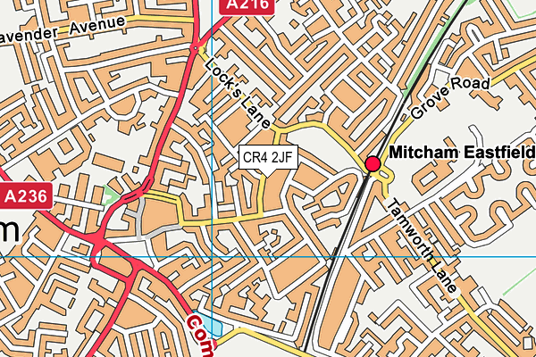 CR4 2JF map - OS VectorMap District (Ordnance Survey)