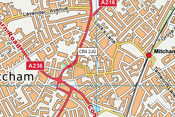 CR4 2JG map - OS VectorMap District (Ordnance Survey)