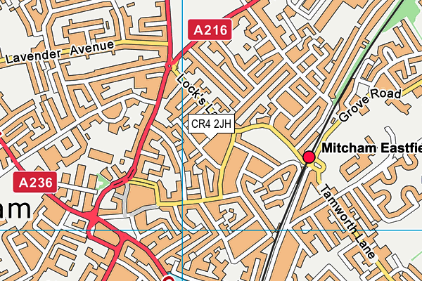 CR4 2JH map - OS VectorMap District (Ordnance Survey)