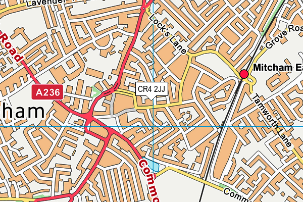 CR4 2JJ map - OS VectorMap District (Ordnance Survey)