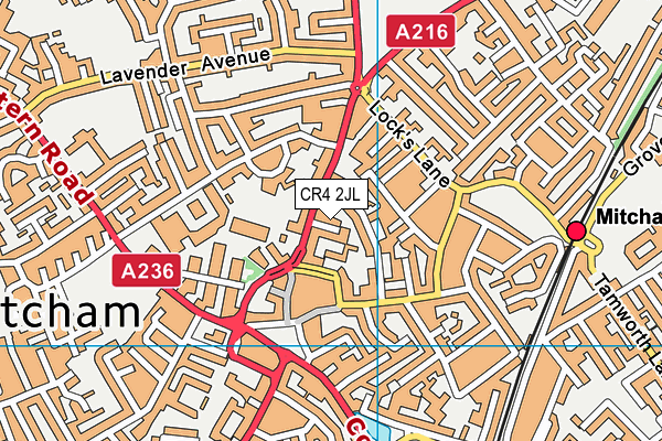 CR4 2JL map - OS VectorMap District (Ordnance Survey)