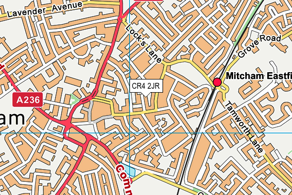 CR4 2JR map - OS VectorMap District (Ordnance Survey)